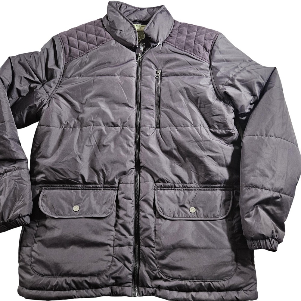 Stone Mountain Jacket Mens Large Gray Quilted Puffer Full Zip‎ Outdoor Pockets